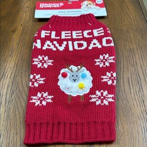 Red Friends Forever Fleece Navidad/Reindeer Dog Sweater. XS.
